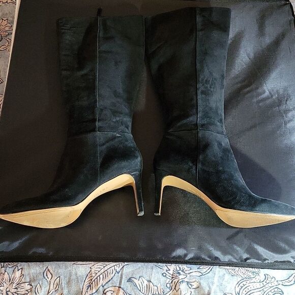 NINE WEST LONG BLACK SUEDE KNEE BOOT - Picture 8 of 16